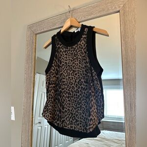 Elizabeth And James Silk Cheetah-Print Tank Blouse Size XS